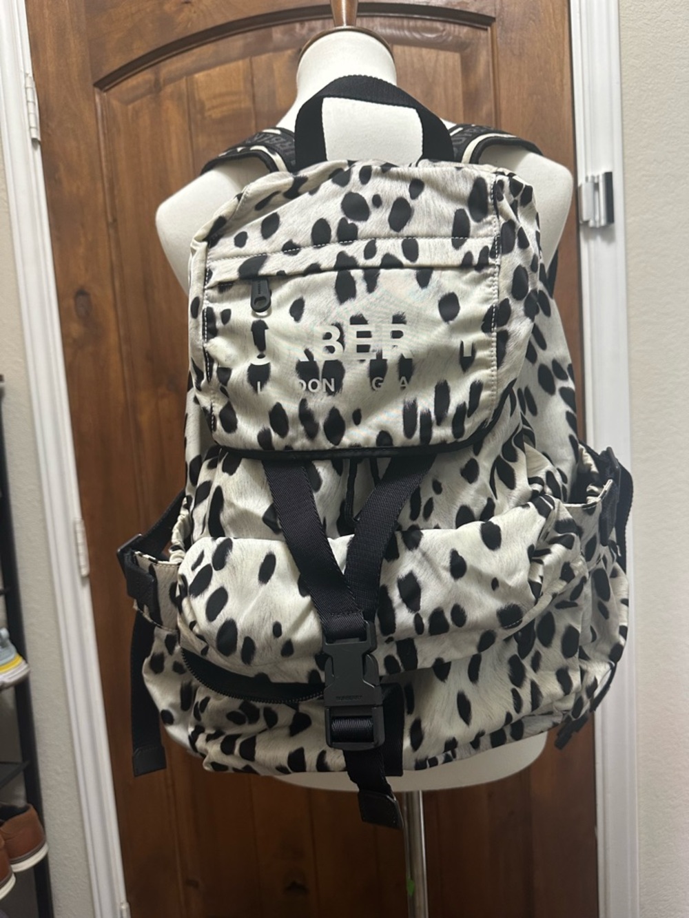 Burberry Black and White Spotted Backpack